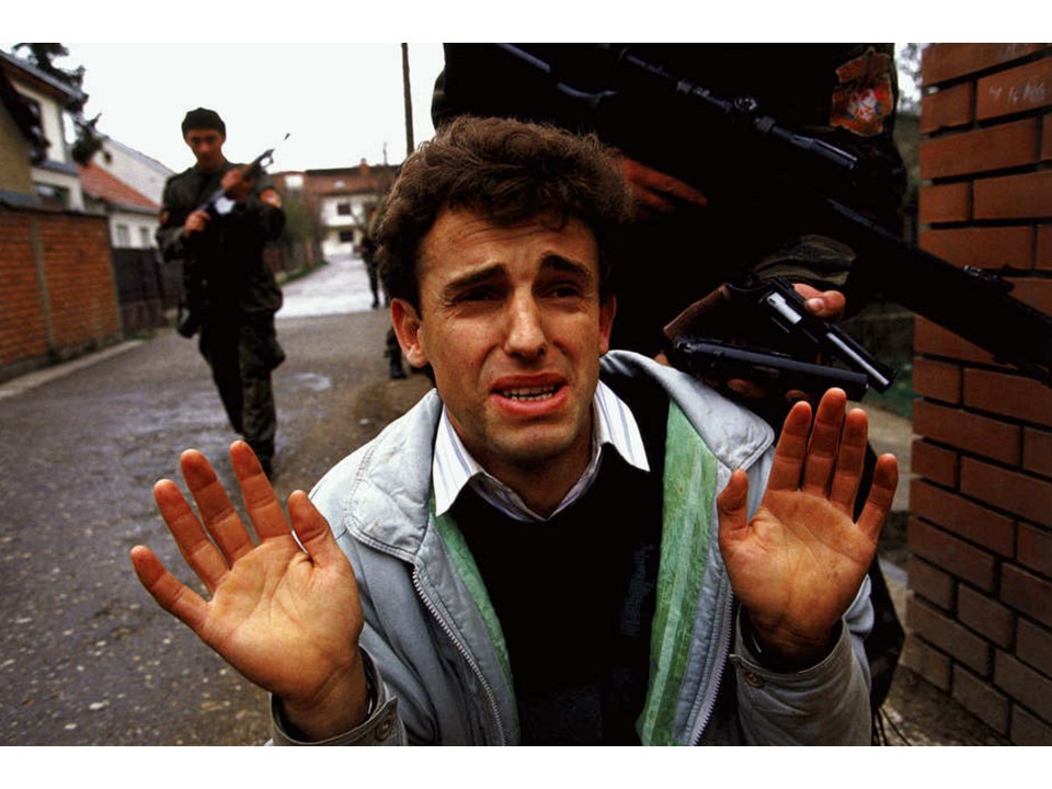 Blood and Honey: A Balkan War Journal
A Muslim in Bijelina, Bosnia begs for his life after capture by Arkan's Tigers in the Spring of 1992. 
ronhaviv.com
